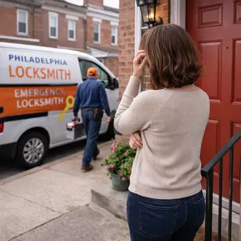 Resident locked out of South Philadelphia rowhouse waiting for emergency locksmith