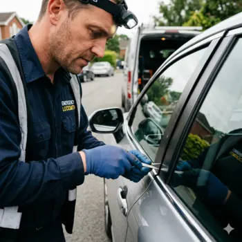 Locksmith on historic cobblestone street in Old City Philadelphia 19106
