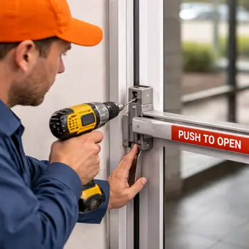 Locksmith servicing home lock in Logan Philadelphia 19141