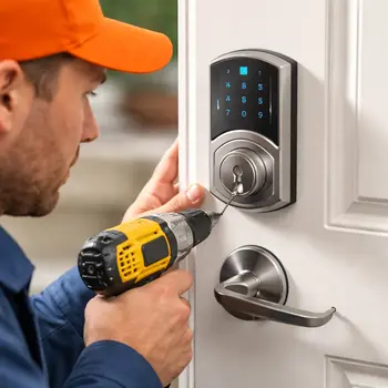 Locksmith installing High-security lock at Elmwood Southwest Philadelphia address 19142