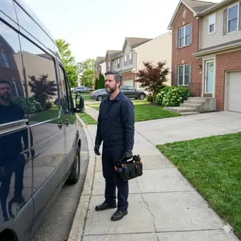 Locksmith arriving at Springfield PA Delaware County residential address